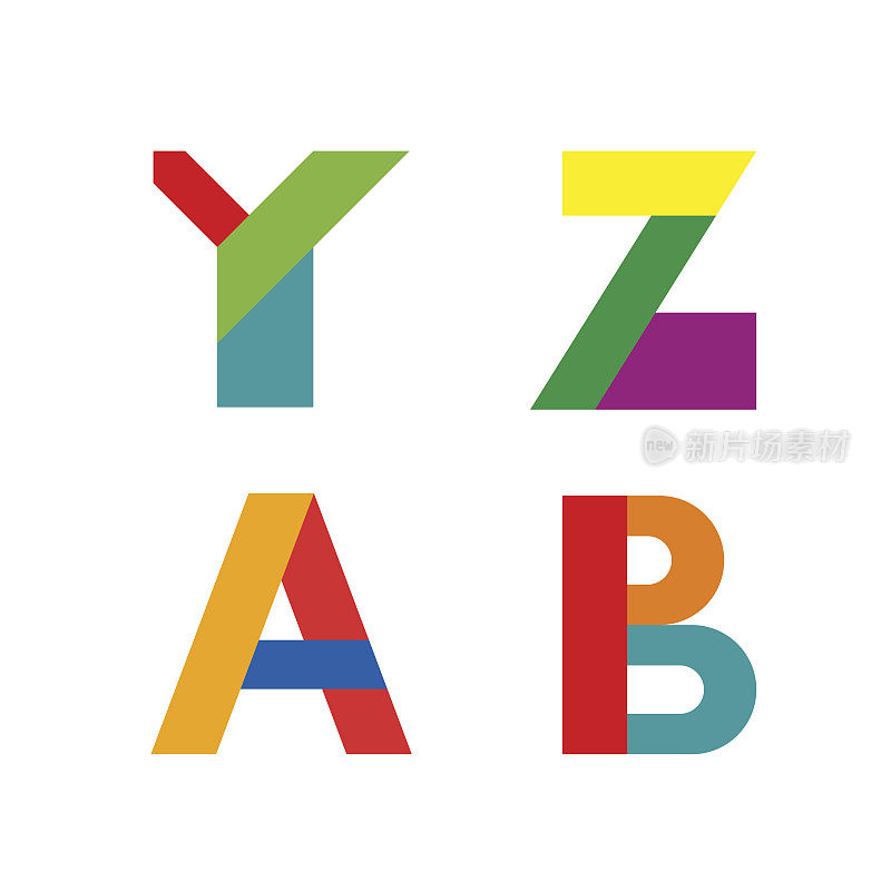 向量抽象几何字母Y Z A B
